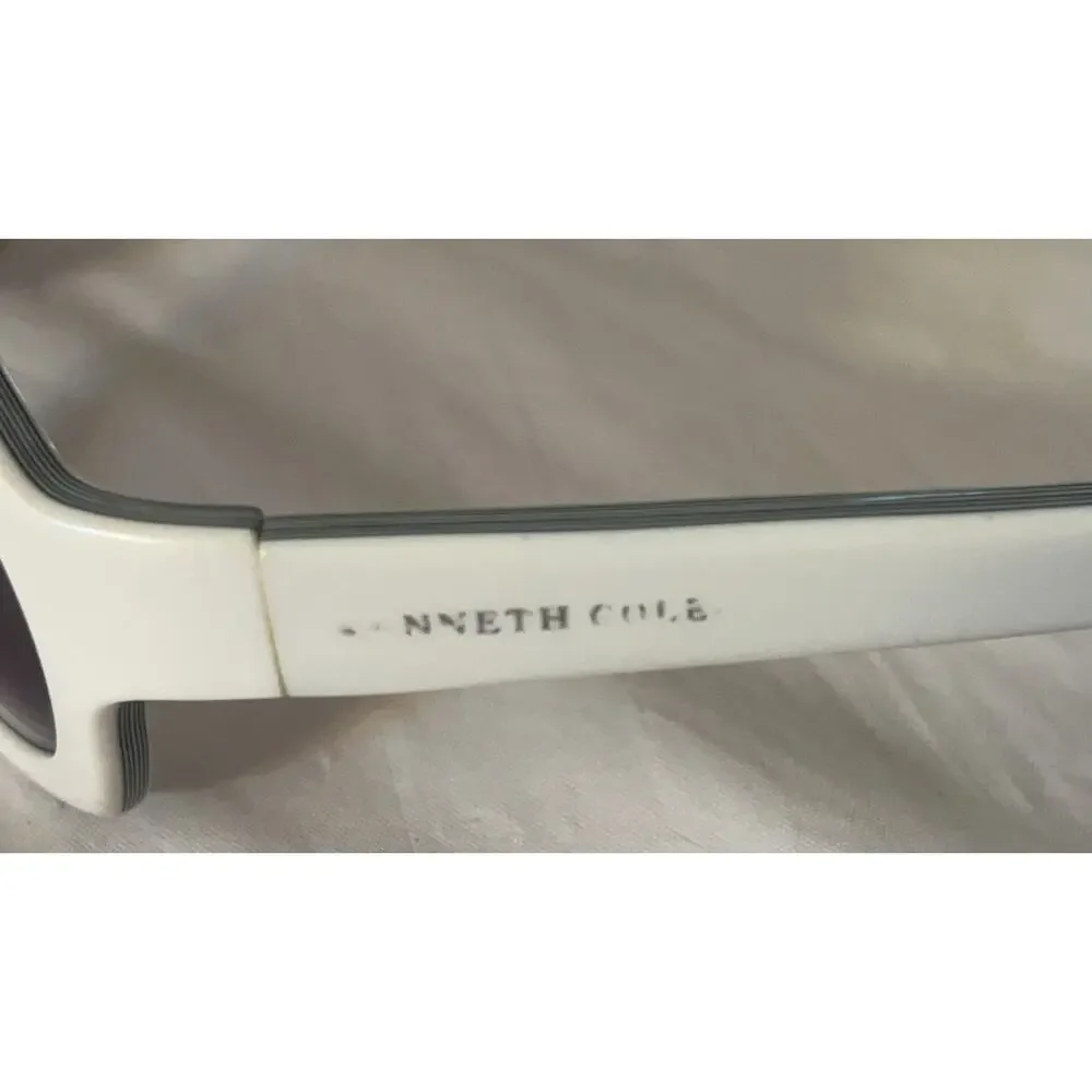 Kenneth Cole New York KCC36 White Oval Sunglasses Gray Lenses Women's 57-20-130